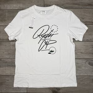 Lacoste Sport Ryder Cup Short Sleeve T Shirt Men's Size XL White Tennis 2018 NWT